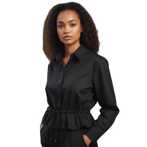 Imperial Black Drawstring Waist Shirt Sz. M EUC